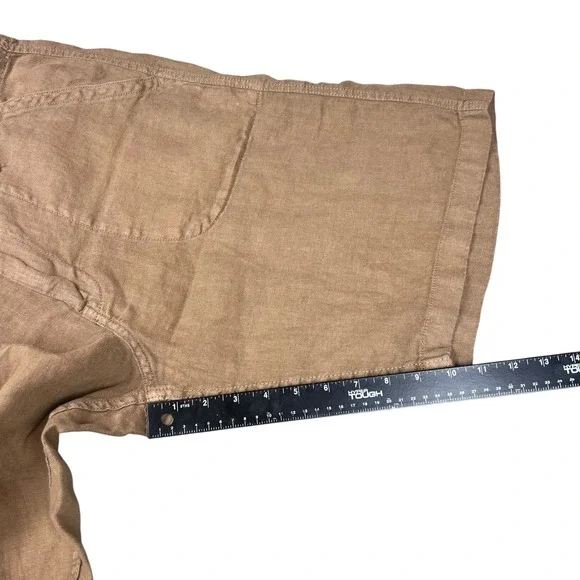 Lucky Brand Mens 100% Linen Drawstring Cargo Shorts Tan Brown Size 34 - Picture 7 of 8